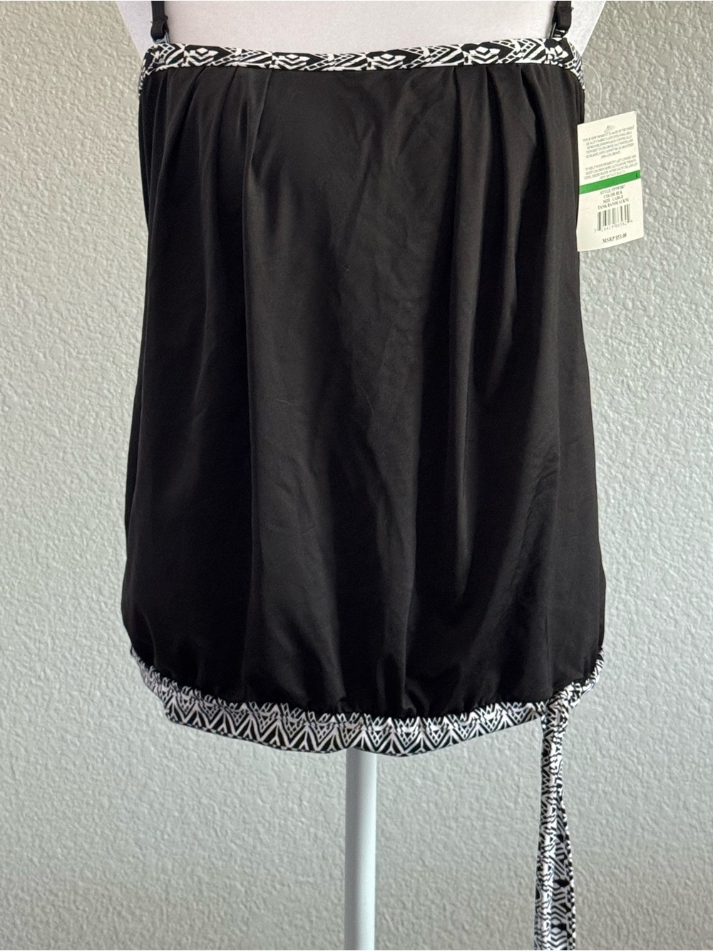 New 24th & Ocean Black Tankini top size Large - Picture 4 of 10